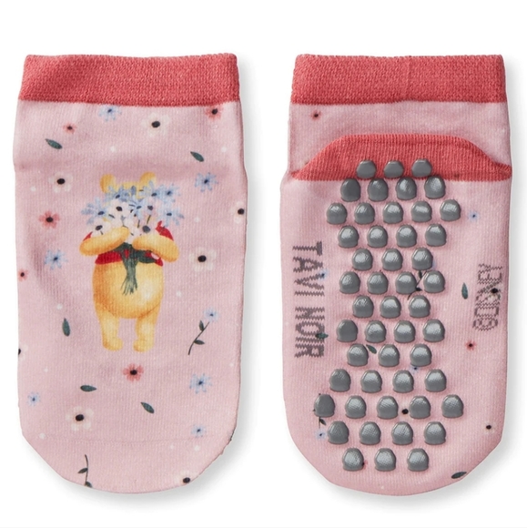 Tavi Noir Disney Winnie The Pooh 2 Pairs Kids Tiny Soles Grip Socks Age 4-6 NWT - Picture 2 of 7